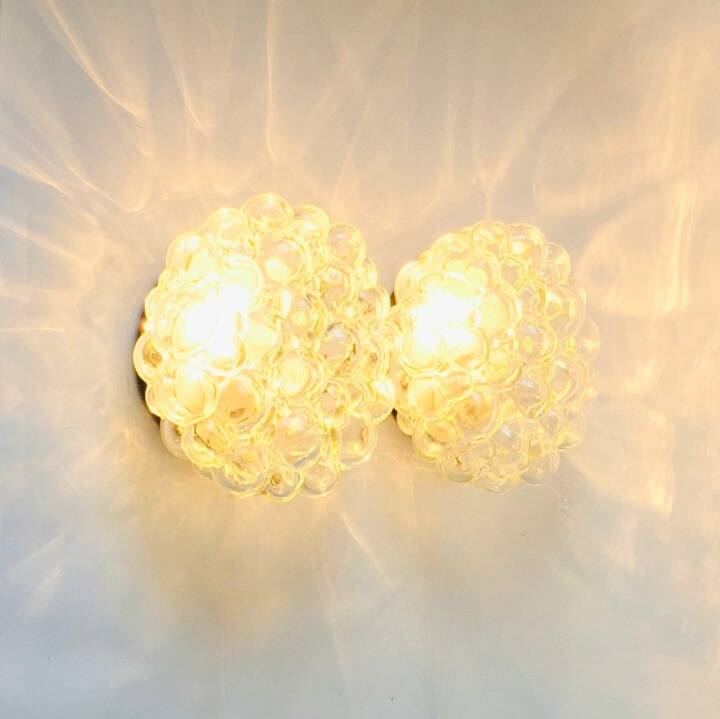 Set of 3 Mid-Century Glass Ceiling Light & 2 Wall Lights by H.Tynell, 1960s