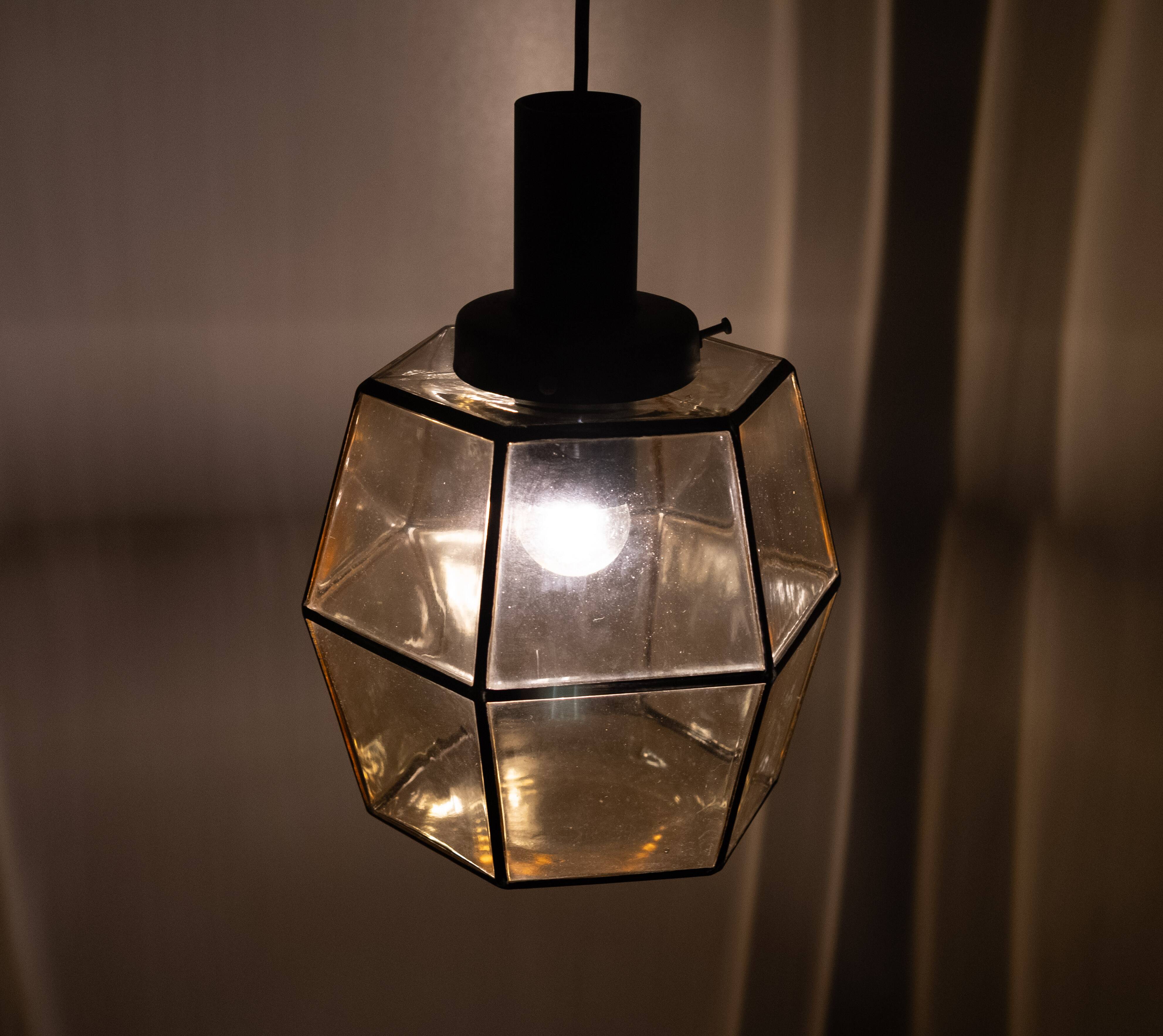 Glashütte Limburg pendant lamp Germany 1960s