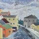 French vintage oil painting, signed CE
