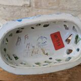 Polychrome decorative rooster in Paris Porcelain statue H30cm