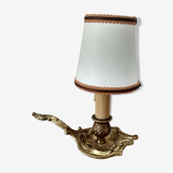 Old Bronze Bedside Lamp - Hand Candle Holders Light Night Light