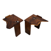 Pair of Vintage Natural Coffee Tables in Walnut, ca 1970/1980