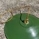 Vintage suspension industrial lampshade in green and white enamel XL