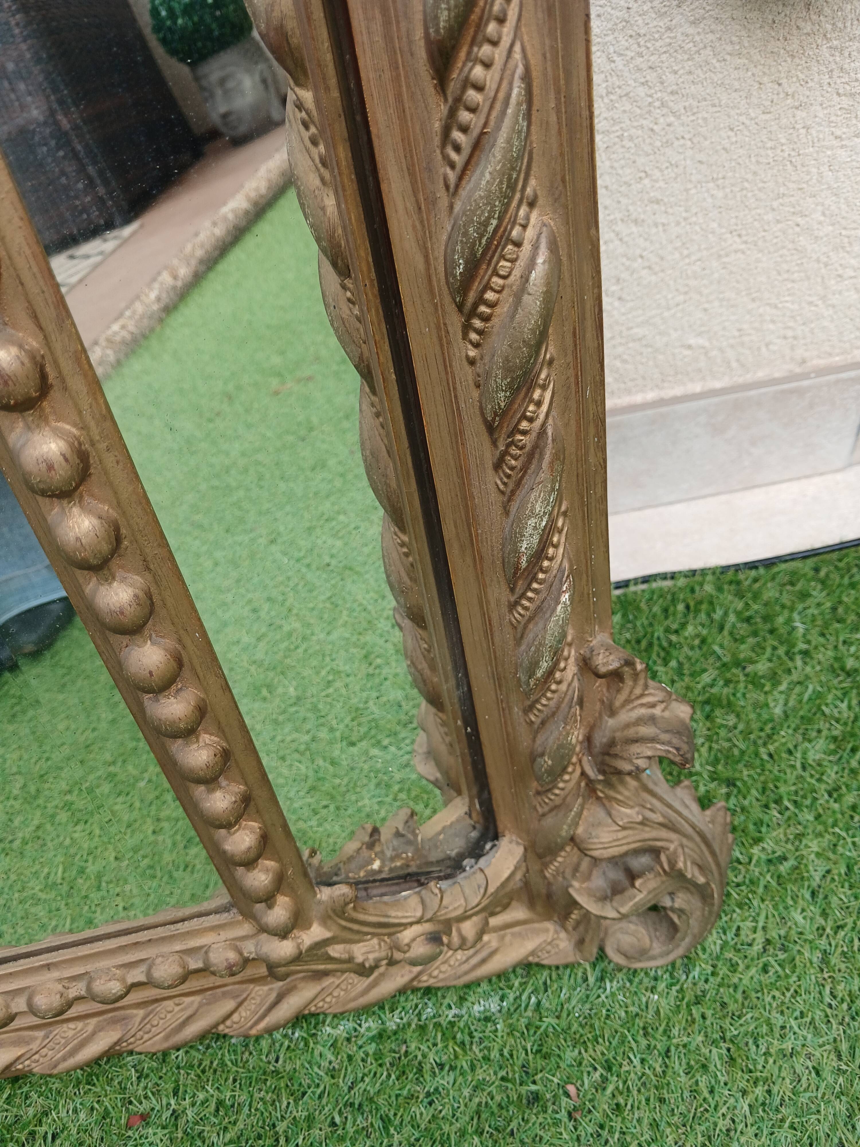 Antique golden mirror with parcloses napoleon iii