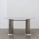 Table à manger en acier inoxydable postmoderne, vers 1980