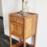Art Deco style bedside table in solid oak, 1930s