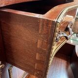 Weekly chest in wood veneer, curved and eventful shape, 20th century period