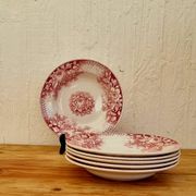Set of 6 U&C Sarreguemines Jardinière model soup plates