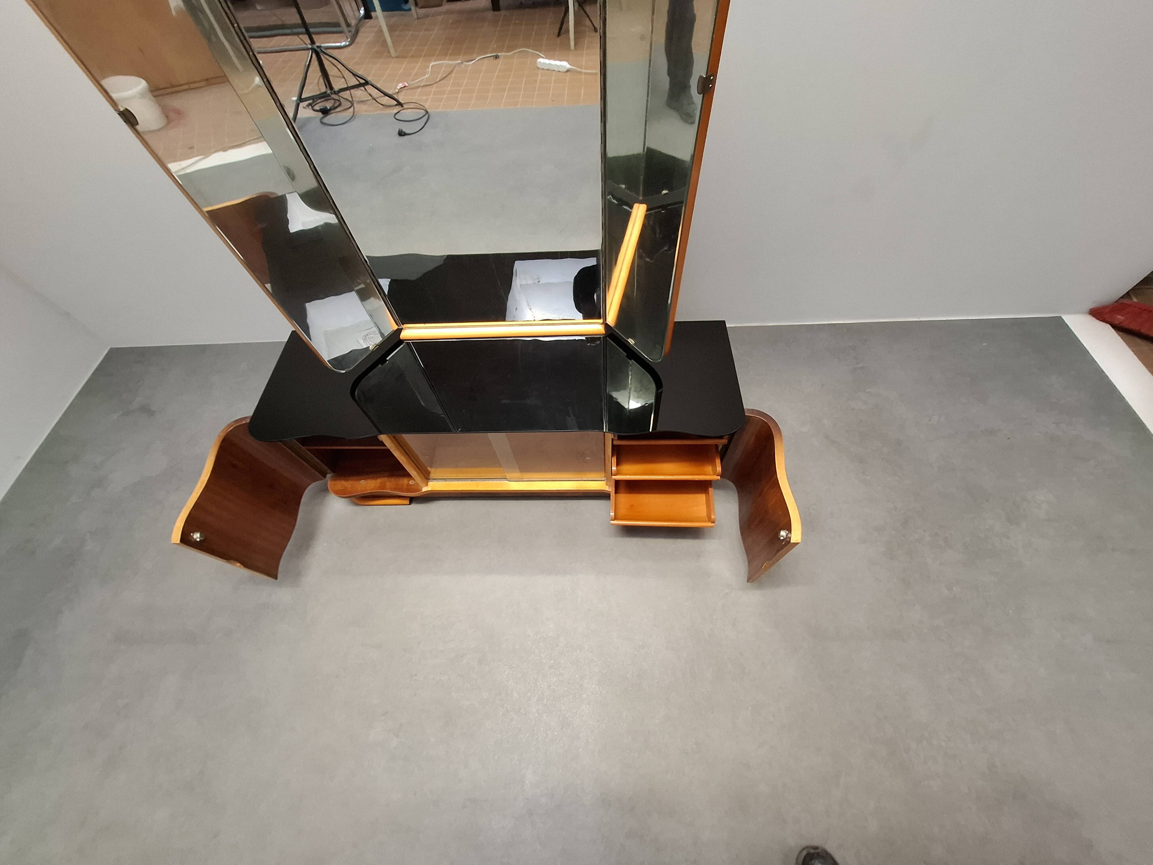 Art Deco Vanity Cabinet Attributed to Jindřich Halabala, Czechoslovakia, 19