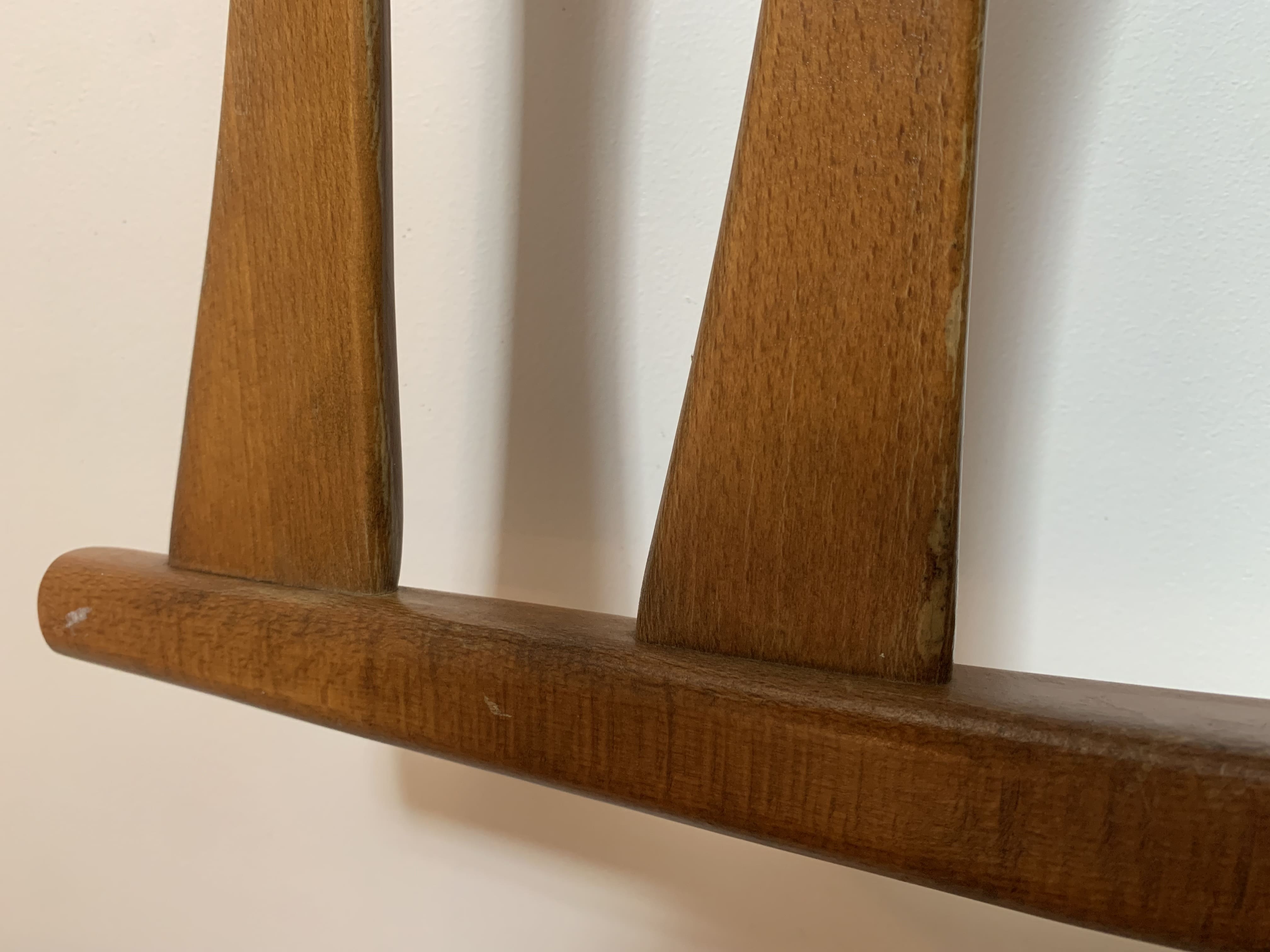 Series of 4 wooden & imitation leather chairs