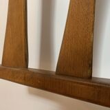 Series of 4 wooden & imitation leather chairs