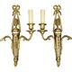 Pair of large wall sconces with bow in Louis XVI style from the 19th century - bronze