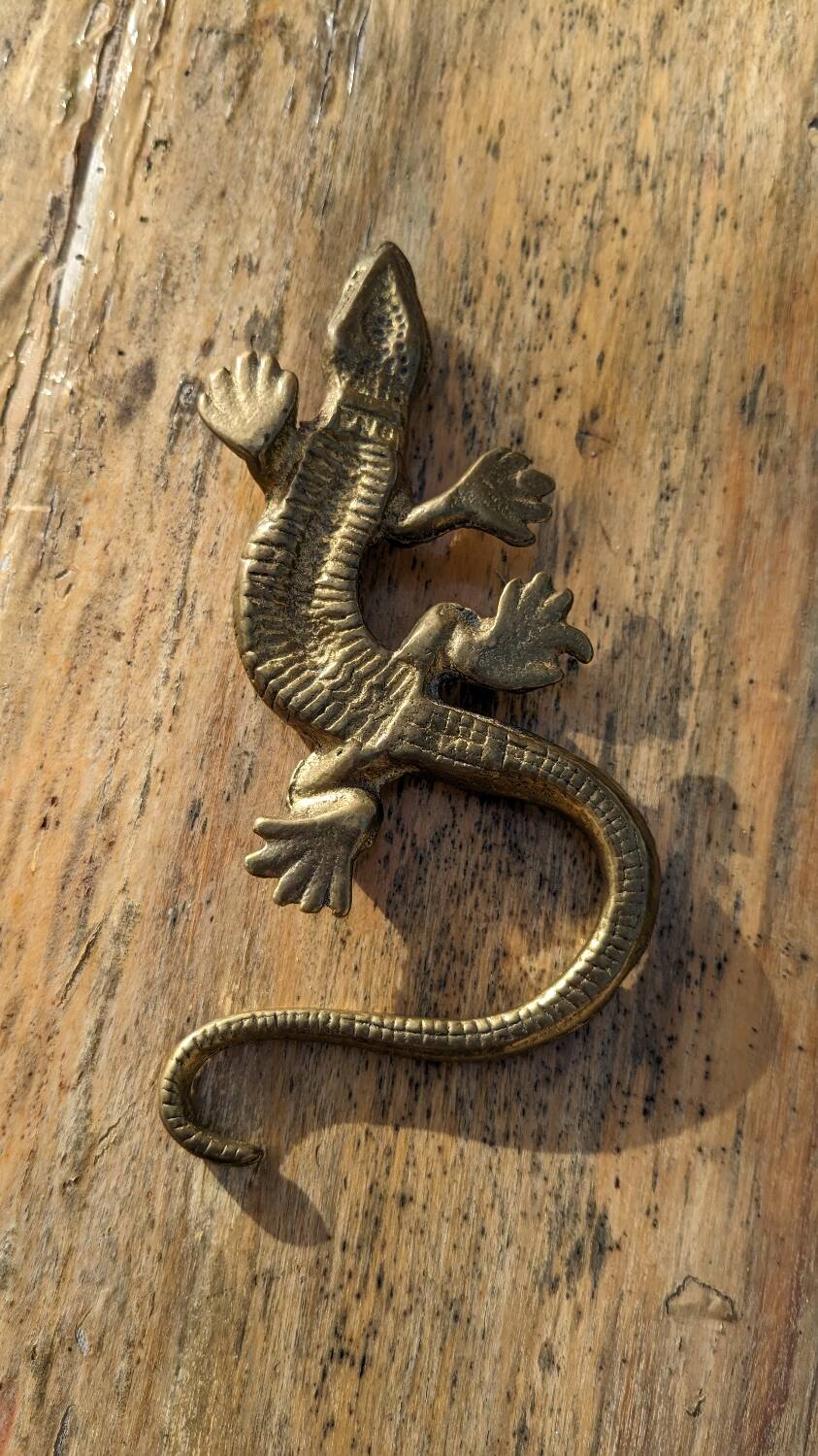 Gilt bronze lizard