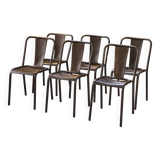 Set of 6 Tolix chairs model T3 by Xavier Pauchard 1950's