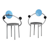 Pair of First Chairs by Michele De Lucchi for Memphis Milano, Italy, 1981