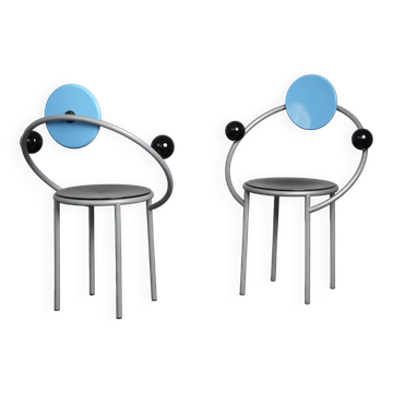 Paire de premières chaises par Michele De Lucchi pour Memphis Milano, Italie, 1981