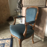 Velvet cabriolet armchair