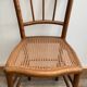 Set of 2 antique wooden bistro chairs canned seats