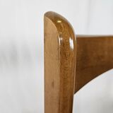 Ensemble de quatre chaises en hêtre et cuir