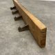 Brutalist wall coat rack in pine, 4 hooks
