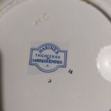 Sarreguemines earthenware plate with Marine decor late 19th century early 20th century