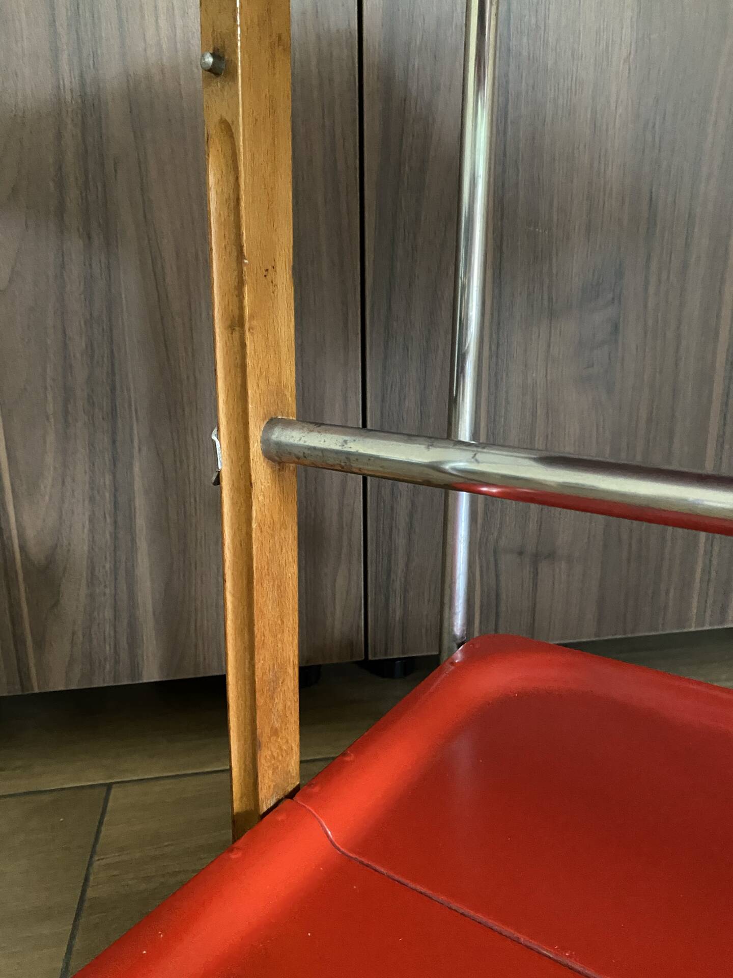 Service trolley rolling table Platex Textable red 70s Space Age