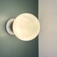 Vintage globe wall or ceiling light in white opaline.