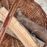 Vintage Rattan Log Basket