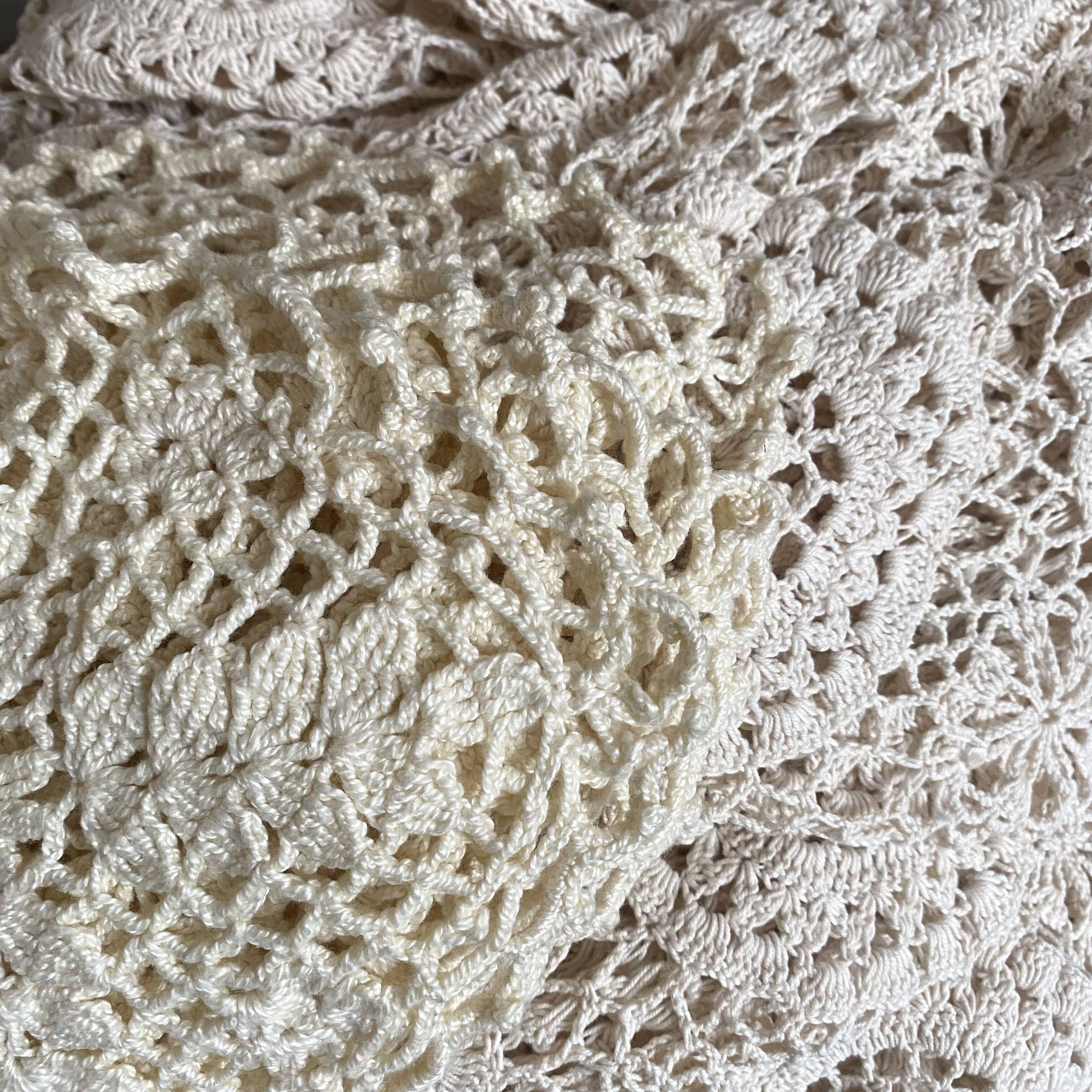 Plaid, couverture au crochet 75X150 cm