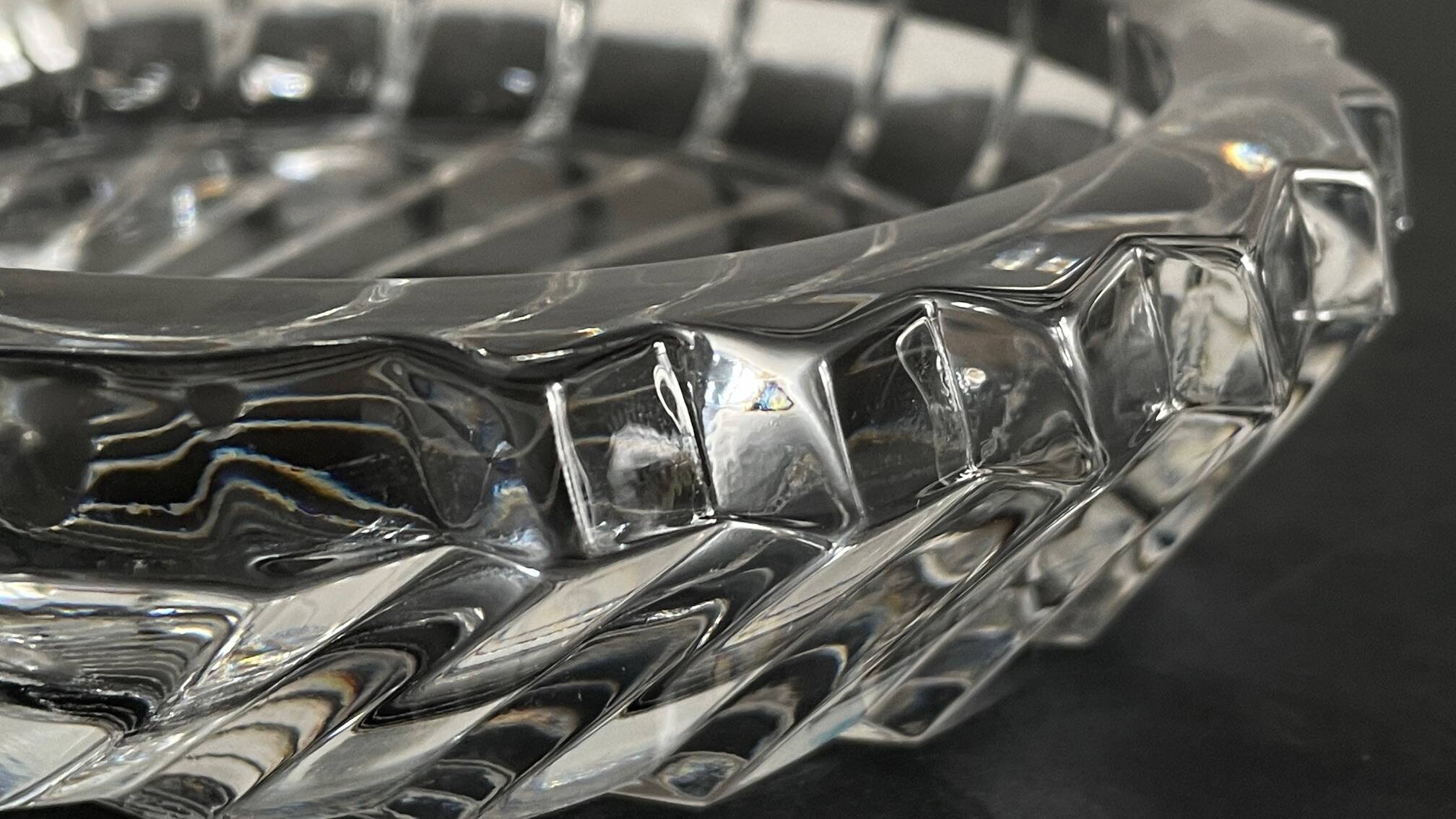 Vintage Crystal Ashtray in Seashell Shape