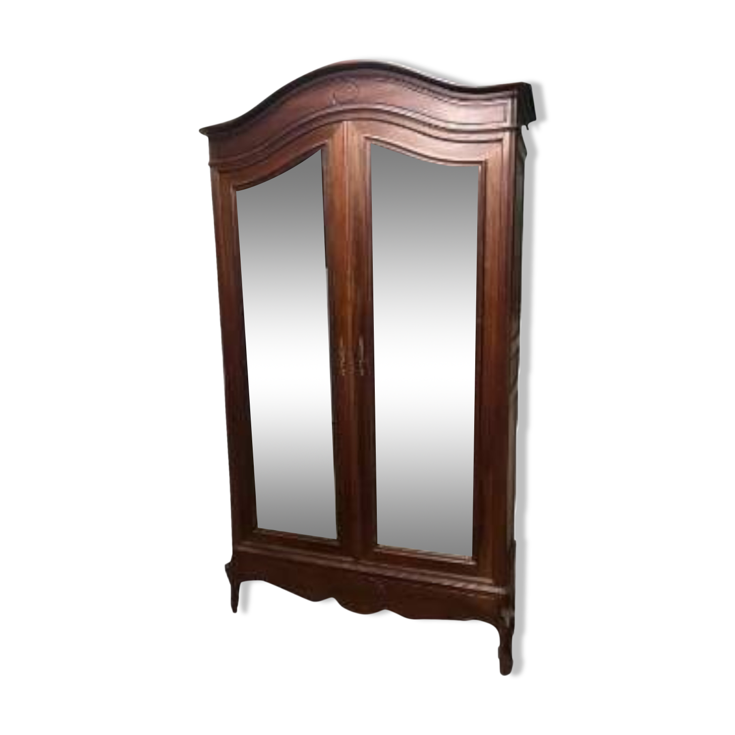 Antique wooden wardrobe, cupboard with mirrors