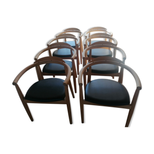 lot de 8 chaises en bois