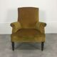 English armchair Napoleon III in mustard yellow velvet