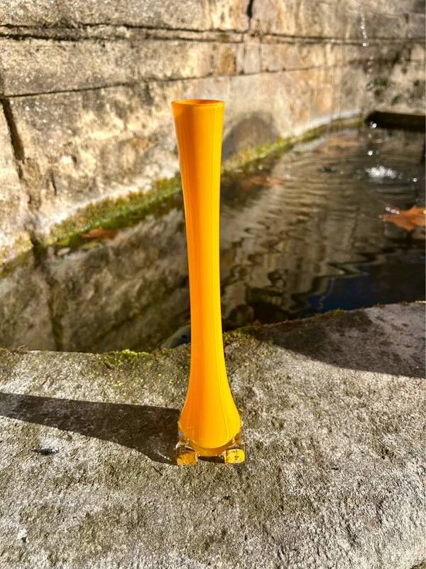 Vintage yellow bud vase
