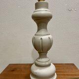 Old lamp foot patinated tinted linen