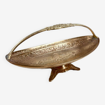 Small golden brass basket