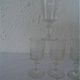 6 old walking glasses - 2 engraved and 4 cut port wine