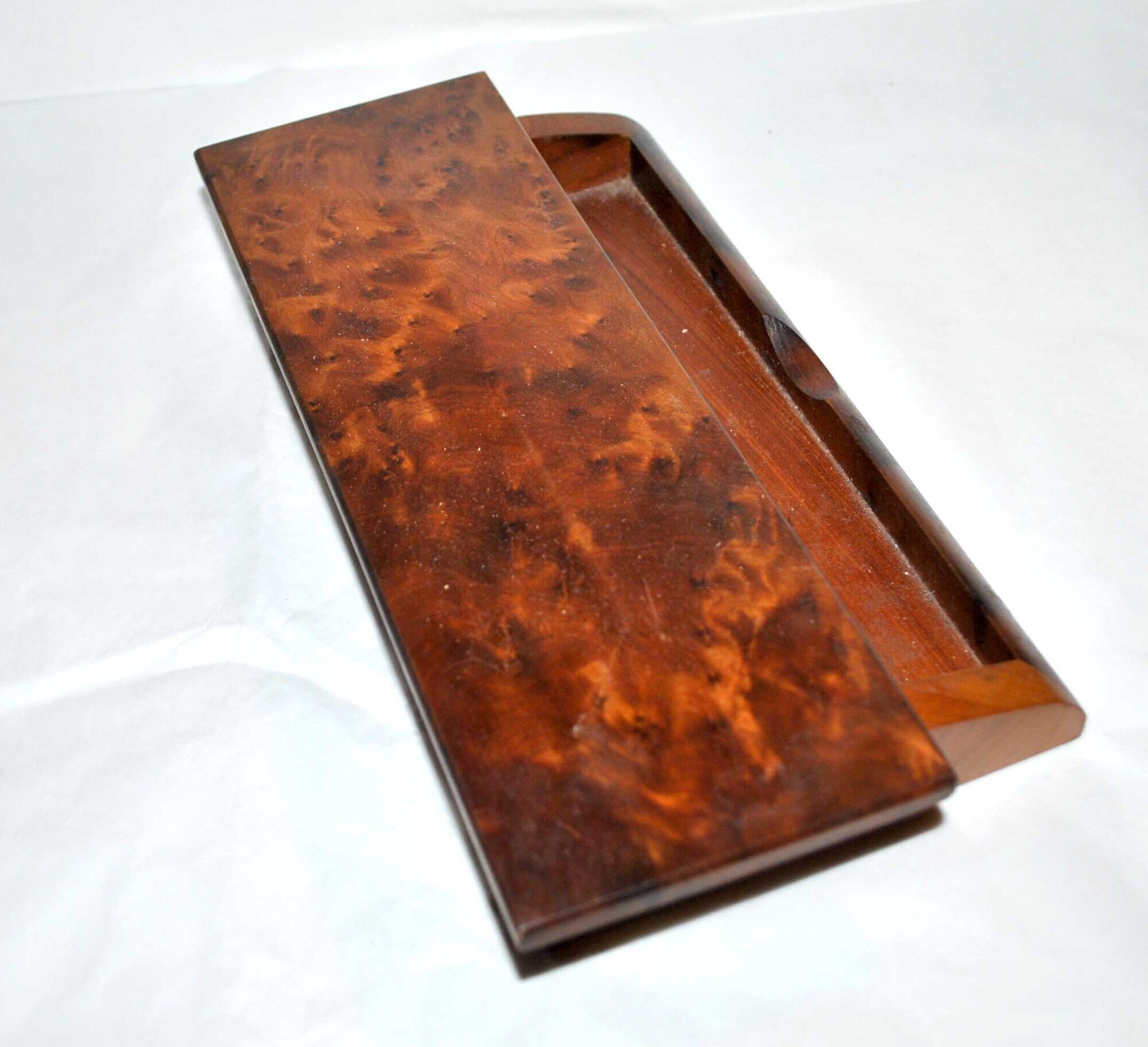 Wooden magnifying glass pen tray - Fountain pen pens in tuya