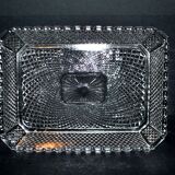 Antique rectangular molded crystal tray, 1920