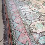 Afghan rug in pastel colors
