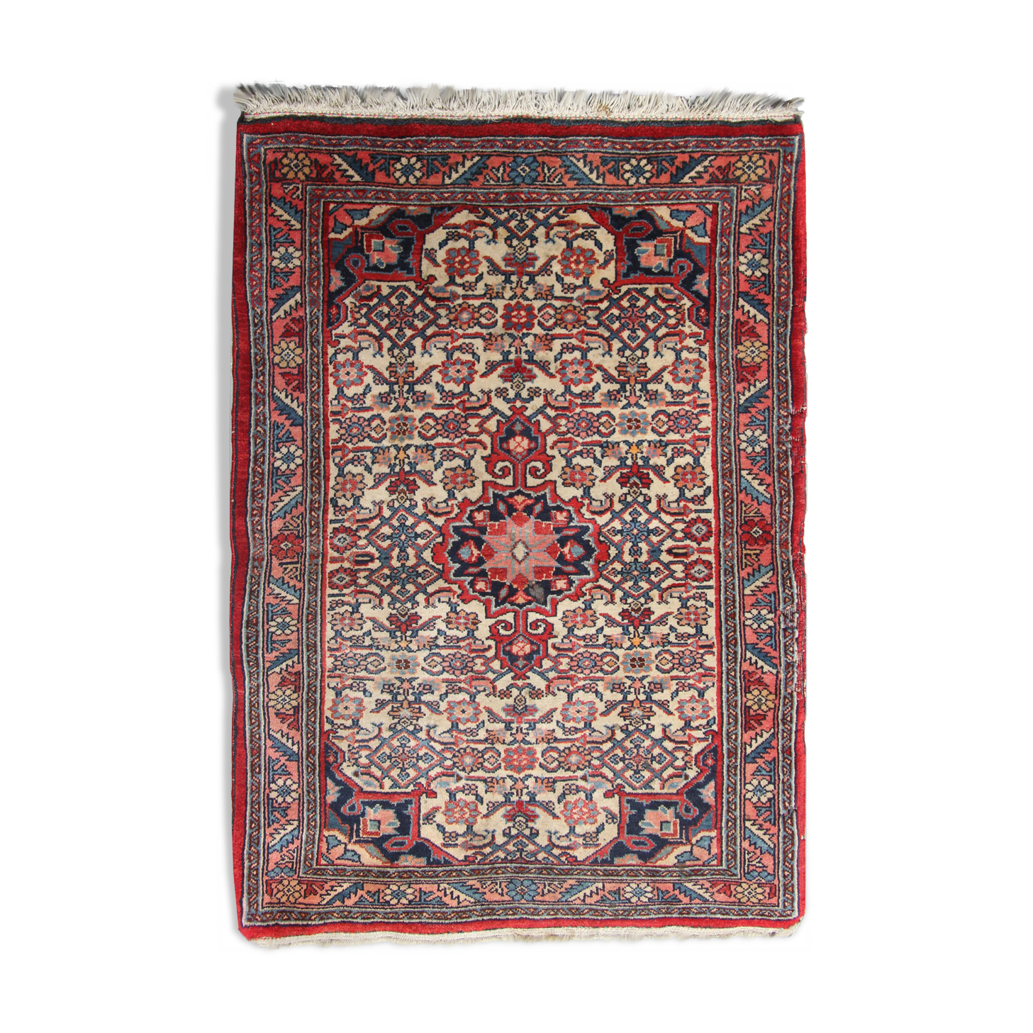 Handmade Persian Rug Antique Sarough Carpet 62x103cm