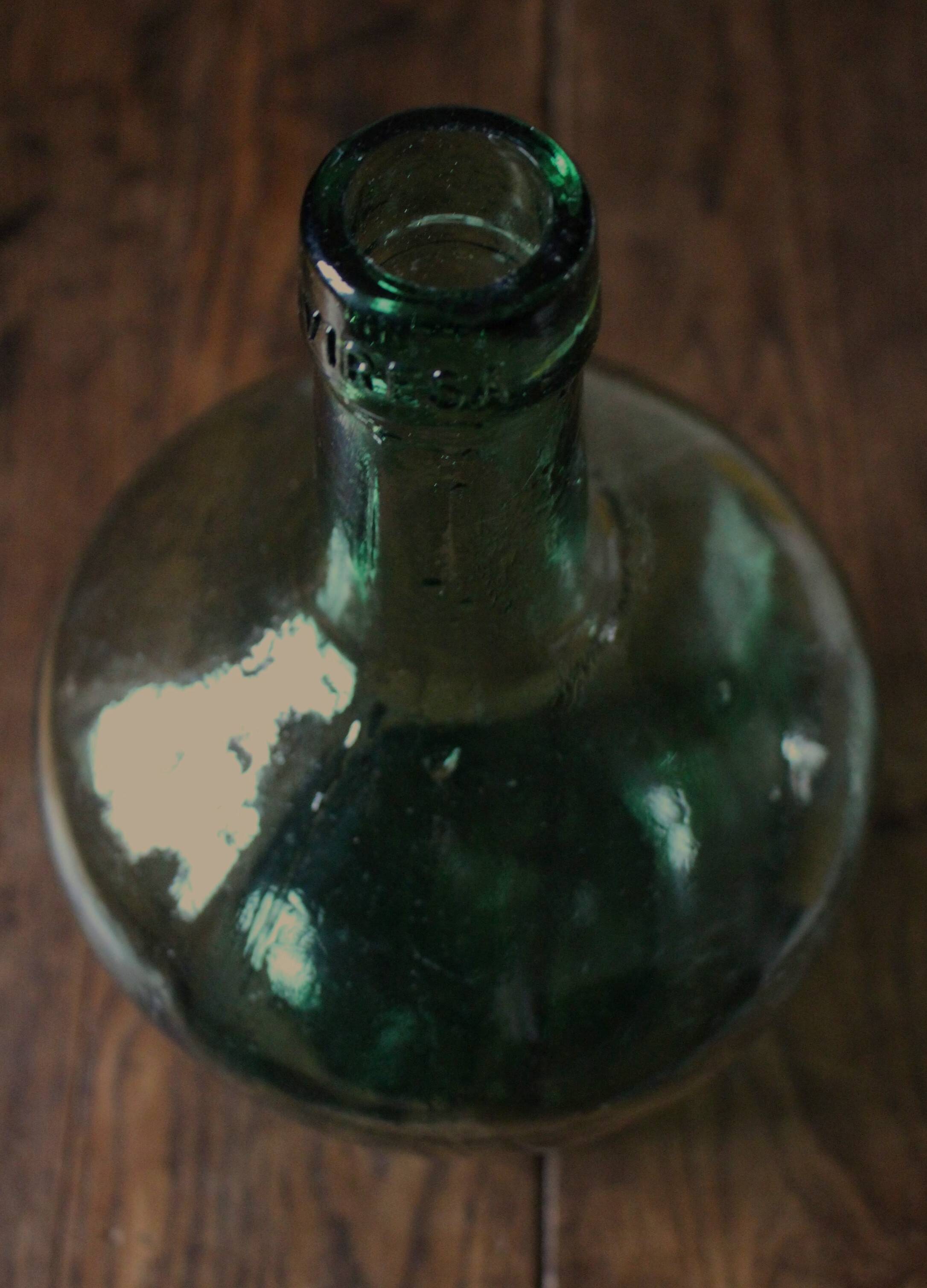 Bonbonne dame jeanne Viresa verre vert