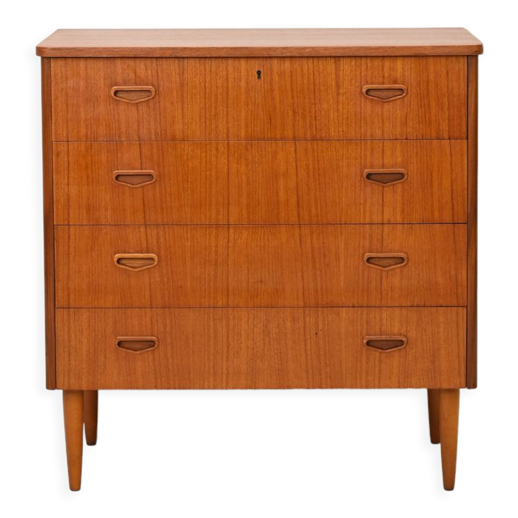 Vintage teak dresser with four drawers