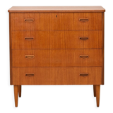 Vintage teak dresser with four drawers
