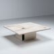 Brutalist white square coffee table artwork The Netherlands 1970