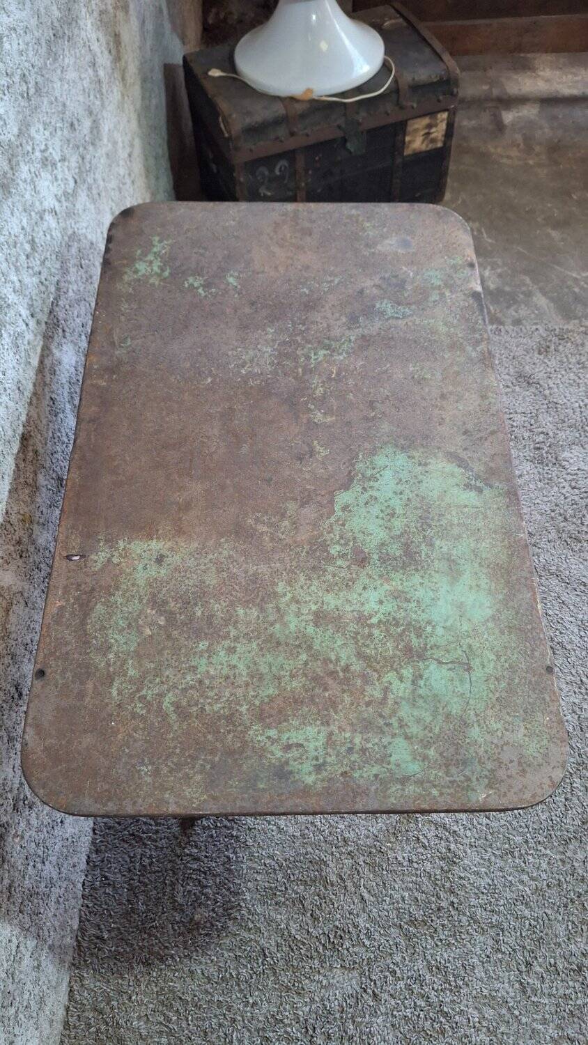 Table de jardin pliante bistrot fer vintage début XXe