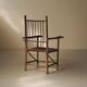 Brutalist armchair made of hazel branches, circa 1970.