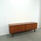 Long dark walnut veneer sideboard, vintage TV cabinet