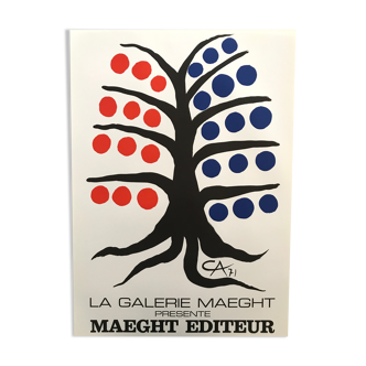 Affiche en lithographie d'Alexander Calder, L'arbre, 1971