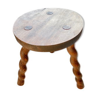 Tabouret tripode brutaliste